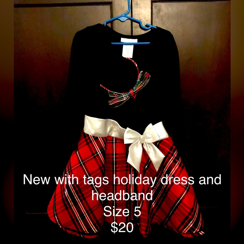Velvet and plaid holiday dress NWT